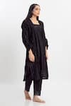 Buy_Simrita Arora_Black Silk Embellished Square Neck Coat And Tunic _at_Aza_Fashions