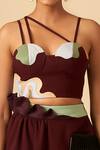 Buy Siddhant Agrawal Maroon Poly Crepe, Faux Suede Sweetheart Neck Applique Bustier Online at Aza Fashions Buy_Siddhant Agrawal_Maroon Poly Crepe, Faux Suede Sweetheart Neck Applique Bustier _Online_at_Aza_Fashions