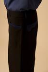 Shop_Siddhant Agrawal_Black Cotton, Textured Poly Crepe Layered Trouser _Online_at_Aza_Fashions