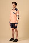 Buy_Siddhant Agrawal Label_Pink Poly Crepe Colorblock Shirt  _Online_at_Aza_Fashions