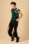 Siddhant Agrawal_Green Single Scuba Applique T-shirt _Online_at_Aza_Fashions
