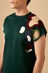 Siddhant Agrawal_Green Single Scuba Applique T-shirt _at_Aza_Fashions
