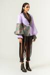 Siddhant Agrawal Label_Purple Poly Rayon Printed Blazer_Online_at_Aza_Fashions