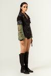 Siddhant Agrawal_Black India, Knit Mesh And Georgette, Lycra Printed Playsuit _Online_at_Aza_Fashions