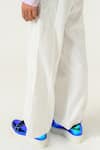 Shop_Siddhant Agrawal_White Poly Velvet Satin And Pu Leather Wide Leg Trousers _Online_at_Aza_Fashions