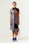 Buy_Siddhant Agrawal_Multi Color Lycra, Velvet And Printed Shirt Dress _at_Aza_Fashions