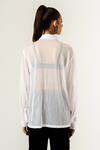 Shop_Siddhant Agrawal_White Poly Knit Mesh Crepe Spread Collar Unisex Shirt _at_Aza_Fashions