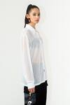 Shop_Siddhant Agrawal_White Poly Knit Mesh Crepe Spread Collar Unisex Shirt _Online_at_Aza_Fashions