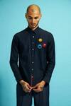 Buy_Sahil Aneja_Blue Cotton Shirt_Online_at_Aza_Fashions