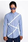 Buy_Sahil Aneja_Blue Cotton Striped Shirt_at_Aza_Fashions