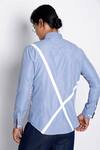 Shop_Sahil Aneja_Blue Cotton Striped Shirt_at_Aza_Fashions