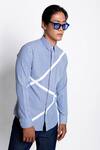 Sahil Aneja_Blue Cotton Striped Shirt_Online_at_Aza_Fashions