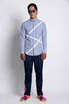 Buy_Sahil Aneja_Blue Cotton Striped Shirt_Online_at_Aza_Fashions