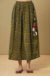 Shop_Sagaa By Vanita_Green Ajrakh Sweetheart Neck Skirt Set_Online_at_Aza_Fashions