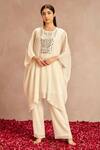 Buy Samatvam By Anjali Bhaskar White Pleated Chiffon Kaftan And Pant Set at Aza Fashions Buy_Samatvam By Anjali Bhaskar_White Pleated Chiffon Kaftan And Pant Set_at_Aza_Fashions