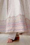 Safaa_Ivory Vegan Silk Sitara Work And Aari Round Abyad Anarkali Set _at_Aza_Fashions