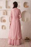 Shop_Surabhi Arya_Pink Tissue, Georgette Gota Patti, Floral Embroidered Anarkali And Jacket Set _at_Aza_Fashions