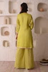 Shop_Surabhi Arya_Green Tissue, Georgette Gota Patti, Thread Work Embroidered Kurta Sharara Set _at_Aza_Fashions