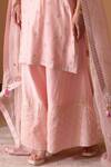 Surabhi Arya_Pink Organza, Georgette Gota Patti, Thread Floral Embroidered Kurta Palazzo Set _at_Aza_Fashions