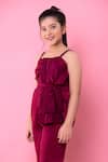 Buy_Littlecheer_Wine Satin Bows Voguestar Waist Jumpsuit _Online_at_Aza_Fashions