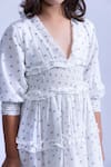 Shop_Littlecheer_White Cotton Floral Pattern Smocked Waist Dress _Online_at_Aza_Fashions