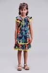 Shop_Littlecheer_Multi Color Cotton, Rayon Eden Garden Tropical Print Dress _Online_at_Aza_Fashions