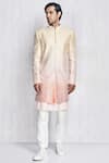 BUBBER COUTURE_Multi Color Chaniya Silk Sherwani Set _Online_at_Aza_Fashions