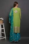 Shop_Surabhi Arya_Green Net, Georgette Hand Embroidered Kurta Set _at_Aza_Fashions