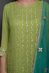 Buy_Surabhi Arya_Green Net, Georgette Hand Embroidered Kurta Set _Online_at_Aza_Fashions