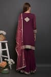 Shop_Surabhi Arya_Maroon Georgette Hand Embroidered Kurta Set _at_Aza_Fashions