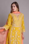 Buy Surabhi Arya Yellow Silk Chanderi Hand Embroidered Kurta Set Online at Aza Fashions Buy_Surabhi Arya_Yellow Silk Chanderi Hand Embroidered Kurta Set _Online_at_Aza_Fashions