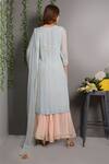 Shop_Surabhi Arya_Blue Georgette Hand Embroidered Kurta Set _at_Aza_Fashions
