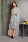 Buy_Surabhi Arya_Blue Georgette Hand Embroidered Kurta Set _Online_at_Aza_Fashions
