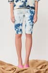 Buy_Shahin Mannan_Blue Cloud Washed Denim Shorts _Online_at_Aza_Fashions