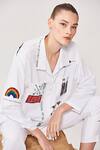 Buy_Shahin Mannan_White Poplin Embroidered Thread Work Coca Love Shirt And Pant Set  _Online_at_Aza_Fashions