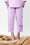 Buy_Shahin Mannan_Purple Poplin Thread Work Coca Cola Love Embroidered Pant _Online_at_Aza_Fashions