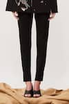 Buy_Shahin Mannan_Black Denim Plain Narrow Pant  _Online_at_Aza_Fashions