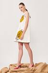 Shahin Mannan_White Broadcloth Moon Branch Embroidered Dress_Online_at_Aza_Fashions
