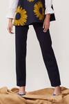 Buy_Shahin Mannan_Blue Jersey Straight Pant_Online_at_Aza_Fashions