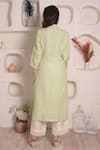 Shop_Surabhi Arya_Green Linen Lace And Thread Band Kurta & Palazzo Set _at_Aza_Fashions