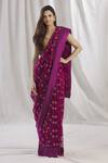 Buy_Kommal Sood_Purple Net Floral Embroidered Saree_Online_at_Aza_Fashions