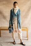 Buy_Swatti Kapoor_Blue Block Prints Sakae Hand Scarf _at_Aza_Fashions