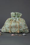 Eena_Green Embellished Potli Bag _Online_at_Aza_Fashions