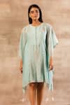 Buy Sana Barreja Blue Chanderi Silk Round Kaftan Dress at Aza Fashions Buy_Sana Barreja_Blue Chanderi Silk Round Kaftan Dress _at_Aza_Fashions