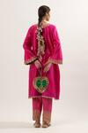 Shop_Heena Kochhar_Pink Chanderi Kurta Salwar Set_at_Aza_Fashions