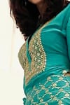 Gopi Vaid_Blue Shirt Tussar  Pant Brocade Flared Sharara And Set_Online_at_Aza_Fashions