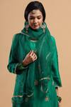 Buy_Ruar India_Green Kurta And Pant Silk Dupatta Organza Embroidery U Neck Set  _Online_at_Aza_Fashions