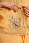 Ruar India_Yellow Chiffon Placement Embroidered Saree With Blouse _at_Aza_Fashions