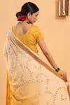 Shop_Ruar India_Yellow Chiffon Embroidered Shaded Saree With Blouse _at_Aza_Fashions