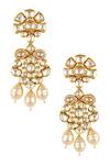 Buy_Anayah Jewellery_Gold Plated Kundan Sapna Floral Danglers_at_Aza_Fashions